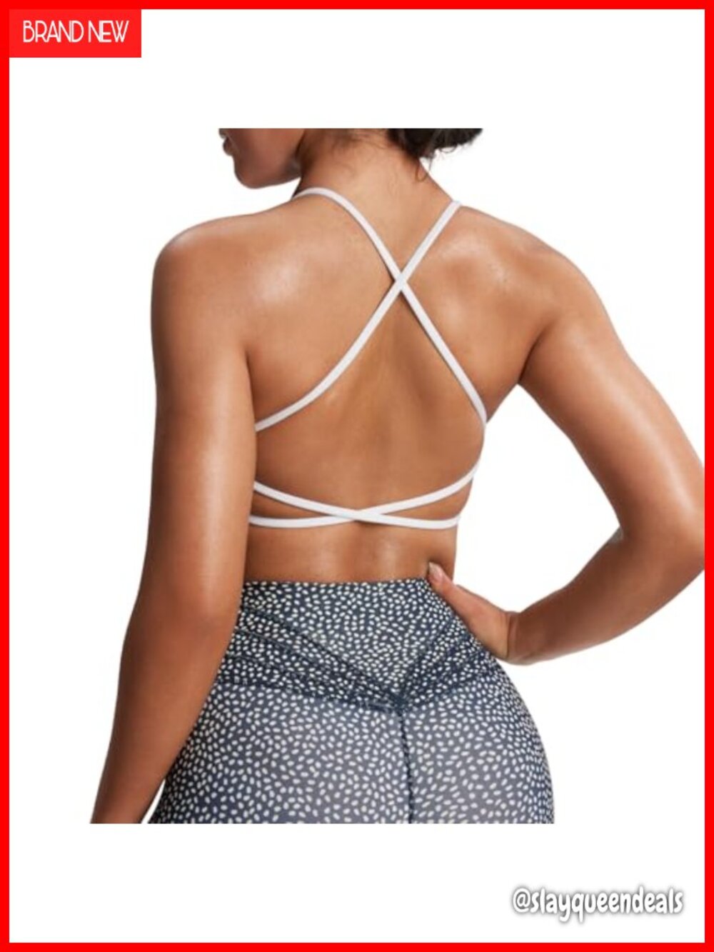 Aoxjox Trinity Ivy Low Impact Sports Bra Cross Back Removable Pads